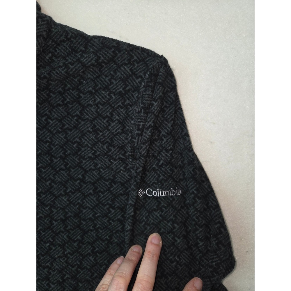 Columbia Fleece Pullover Womens L Black Grey Geometric 1/4 Zip XL6047 - Picture 9 of 10